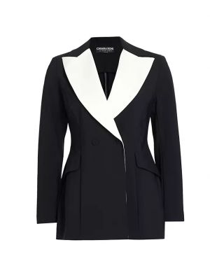 Двухцветный двубортный пиджак Expressoh Chiara Boni La Petite Robe черный