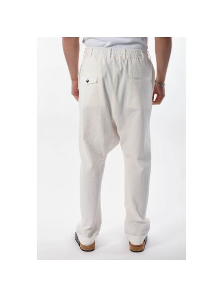 Pantalones chinos con cremallera de algodón Gabriele Pasini blanco