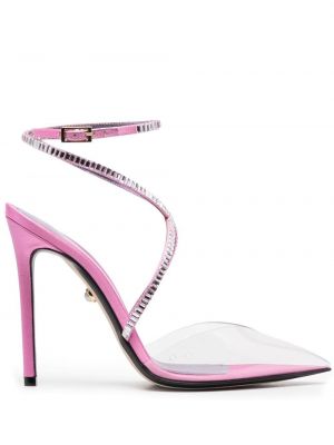 Leder sandale mit kristallen Alevì pink