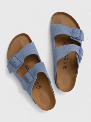 Semišové pantofle Birkenstock modré