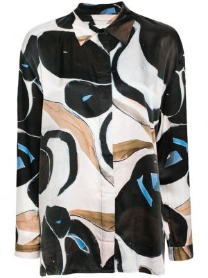 Koszula z nadrukiem w abstrakcyjne wzory Munthe niebieska