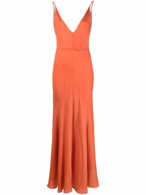 Sukienka długa z jedwabiu Gabriela Hearst, pomarańczowy