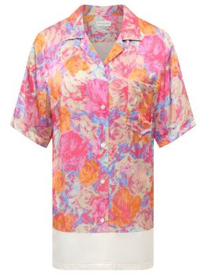 Рубашка из вискозы Dries Van Noten розовая