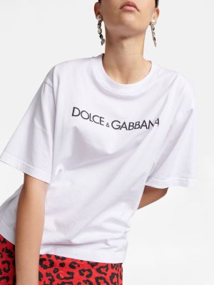 Camiseta de algodón de tela jersey Dolce&gabbana blanco