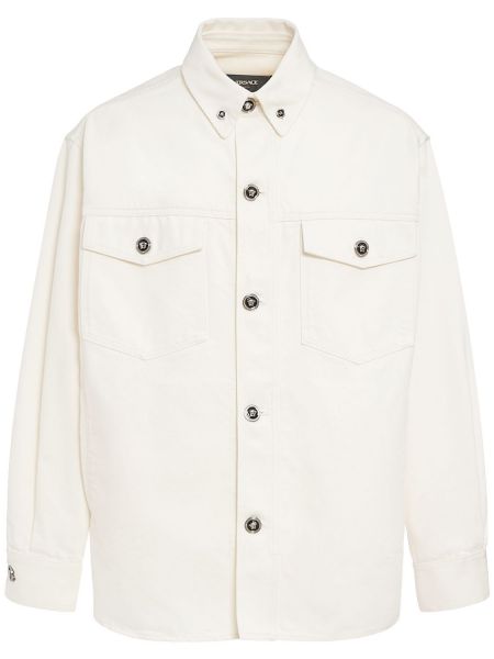 Camisa vaquera de algodón Versace blanco