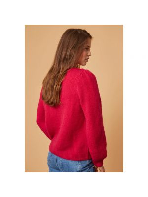 Sweter z okrągłym dekoltem Des Petits Hauts czerwony