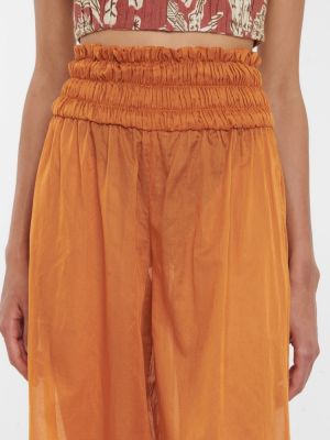 Pantaloni din bumbac cu croială lejeră Johanna Ortiz portocaliu