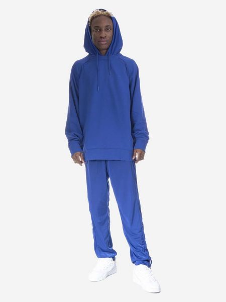 Bavlněná mikina s kapucí Adidas Originals modrá