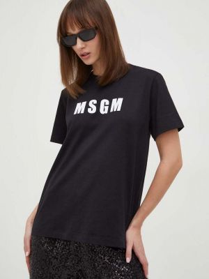Хлопковая футболка Msgm черная