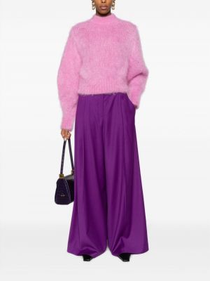 Vlněné kalhoty Rochas fialové