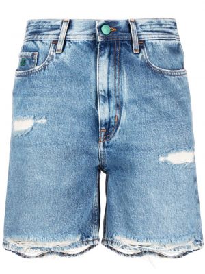 Obrabljene kratke jeans hlače Jacob Cohën modra