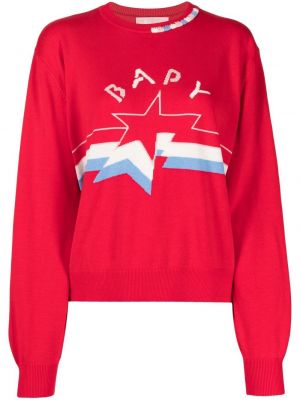 Памучен пуловер Bapy By *a Bathing Ape® червено