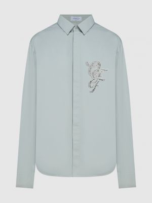 Голубая рубашка с вышивкой Off-white