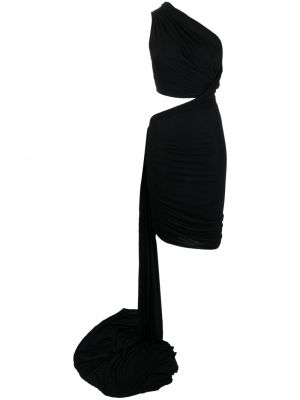 Sukienka koktajlowa bez rękawów z wiskozy asymetryczna Rick Owens Lilies - сzarny