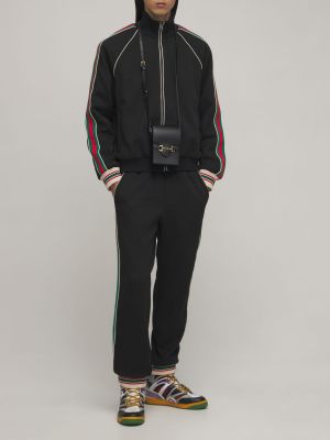 Giacca con cerniera in jersey in tessuto jacquard Gucci nero