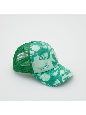 Tie dye czapka z daszkiem Reserved zielona