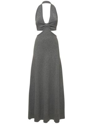 Kašmírové dlouhé šaty Michael Kors Collection sivá