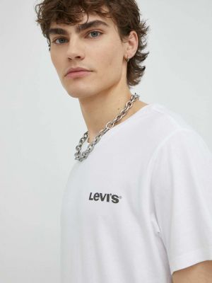 Koszulka bawełniana z nadrukiem Levi's biała