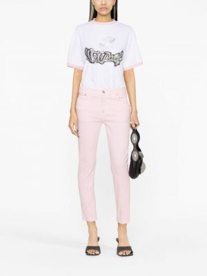 Jeans taille basse slim Dsquared2 rose