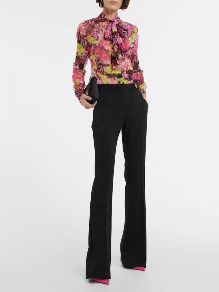 Копринена блуза от шифон с принт Versace