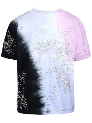 Памучна тениска от джърси с кристали Des Phemmes черно