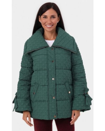 Утепленная демисезонная куртка Sei Tu зеленая