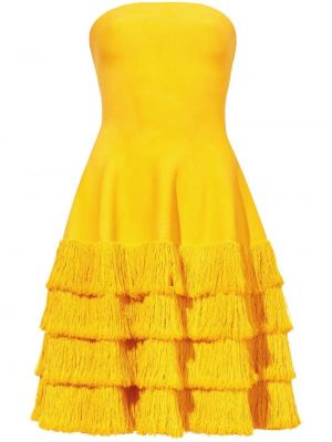 Přiléhavé pletené šaty s třásněmi bez rukávů Proenza Schouler - žlutá