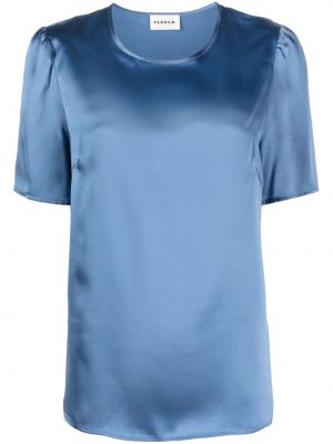 Копринена блуза P.a.r.o.s.h. синьо