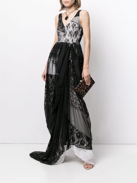 Vestido de encaje drapeado Dolce & Gabbana Pre-owned negro