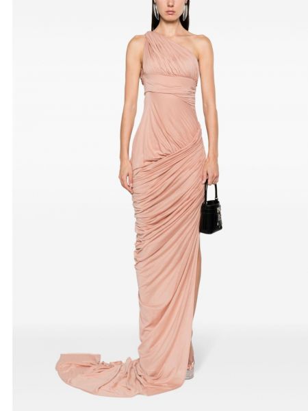 Sukienka koktajlowa asymetryczna drapowana Rick Owens różowa