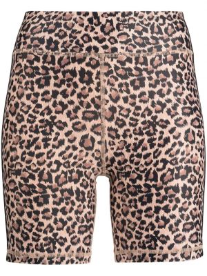 Pantaloni scurți pentru ciclism cu imagine cu model leopard The Upside maro