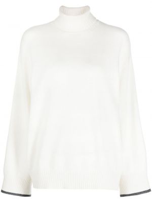 Кашмирен пуловер Brunello Cucinelli бяло