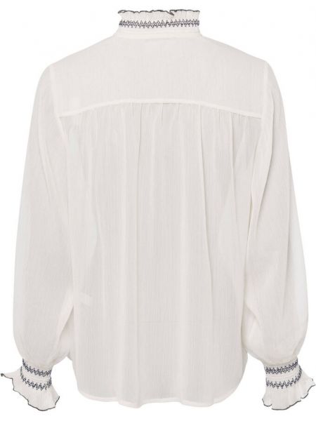 Шифоновая блузка с вышивкой Zero белая