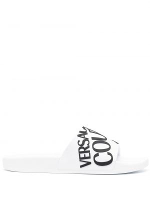 Sandali con stampa Versace Jeans Couture bianco