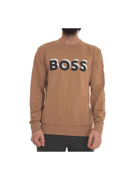 Sweatshirt mit rundhalsausschnitt Boss beige