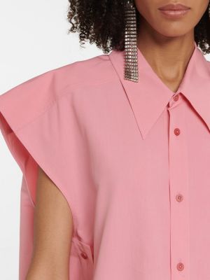 Pamučna svilena midi haljina Petar Petrov ružičasta