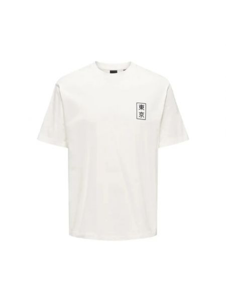 Koszulka bawełniana Only & Sons biała