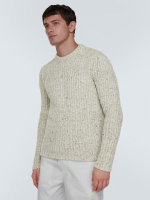 Hedvábný svetr z alpaky Jil Sander béžový
