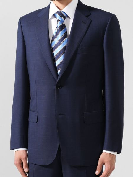 Шерстяной костюм Brioni синий