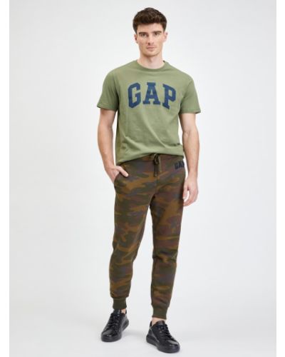 Maskáčové sportovní kalhoty Gap zelené