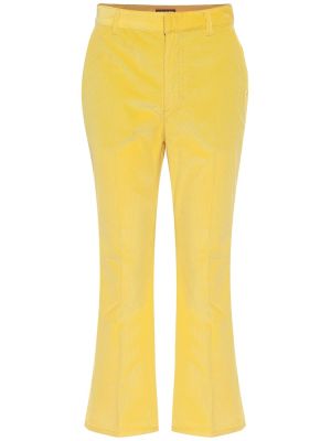 Samt hlače ravnih nogavica bootcut Altuzarra žuta
