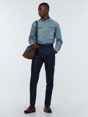 Camicia jeans di cotone Polo Ralph Lauren blu