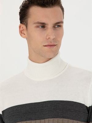 Приталенный свитер с высоким воротником Pierre Cardin