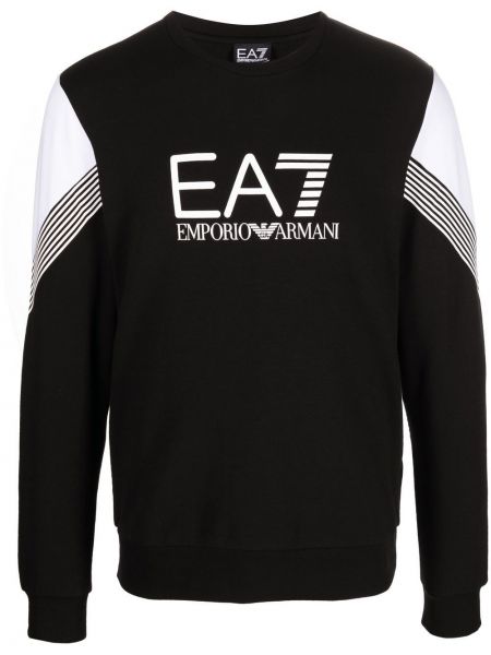 Rund hals trykt sweatshirt Ea7 Emporio Armani svart