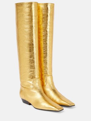 Stivali di gomma di pelle Khaite oro