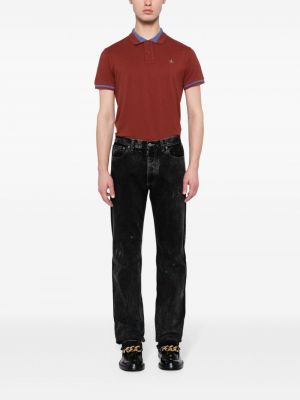 Medvilninis siuvinėtas polo marškinėliai Vivienne Westwood raudona