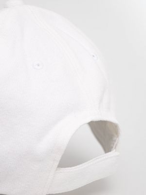 Czapka z daszkiem bawełniana Emporio Armani biała