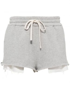 Shorts en coton Miu Miu gris