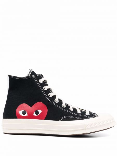 Кружевные кроссовки на шнуровке с принтом Comme Des Garçons Play X Converse, черный