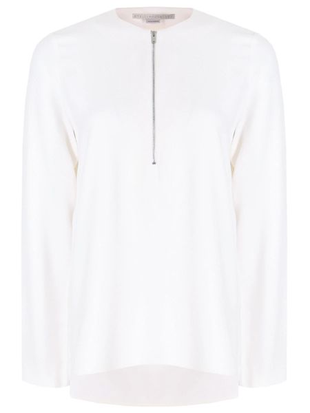 Белая блузка на молнии из вискозы Stella Mccartney
